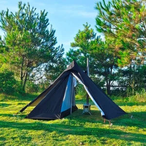 1-Person Pyramid Hot Tent with Chimney Vent – Ultralight Tipi Bushcraft Camping - Picture 1 of 14