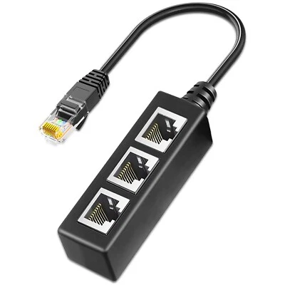RJ45 Ethernet Splitter 1 to 2 Gigabit Ethernet Switch Starlink Ethernet Adapt. - Image 1 of 4