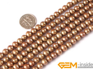 Natural 6-7mm Cultured Freshwater Pearl Round Beads For Jewelry Making 15"Strand