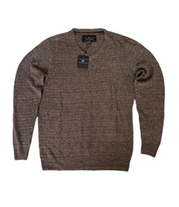 Joseph Abboud Black Label Brown Linen Sweater Long Sleeve Men’s Size Medium New - Picture 1 of 5