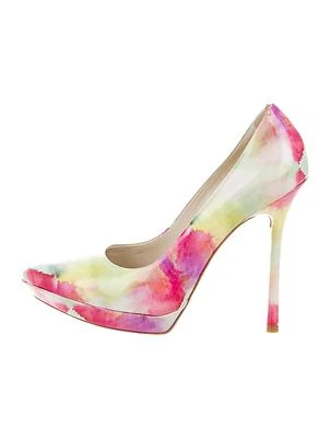 7 bombas plataforma Alice + Olivia aquarela couro envernizado 4,75” stiletto, chique - Imagem 1 de 4