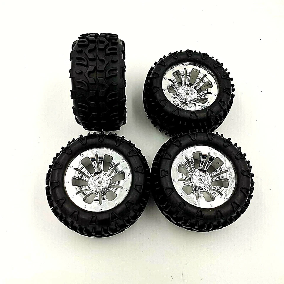 FTX Carnage Bugsta Mounted Wheel/Tyre Complete SET CHROME FTX6310C 12mm hex car.