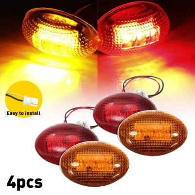 For 1999-2010 Ford F350 F450 Amber/Red Side Fender Marker Dually Bed LED Light - Image 1 of 4