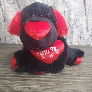 Walmart Perro Cachorro Negro Peluche Día de San Valentín "You & Me" Corazón de Amor Rojo 10" - Imagen 1 de 7