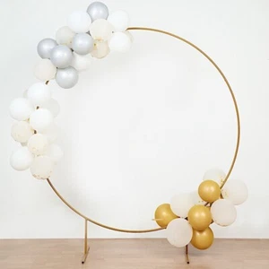 7 ft Gold Balloon Circle Metal Frame Round BACKDROP STAND Wedding Arch Party - Picture 1 of 9