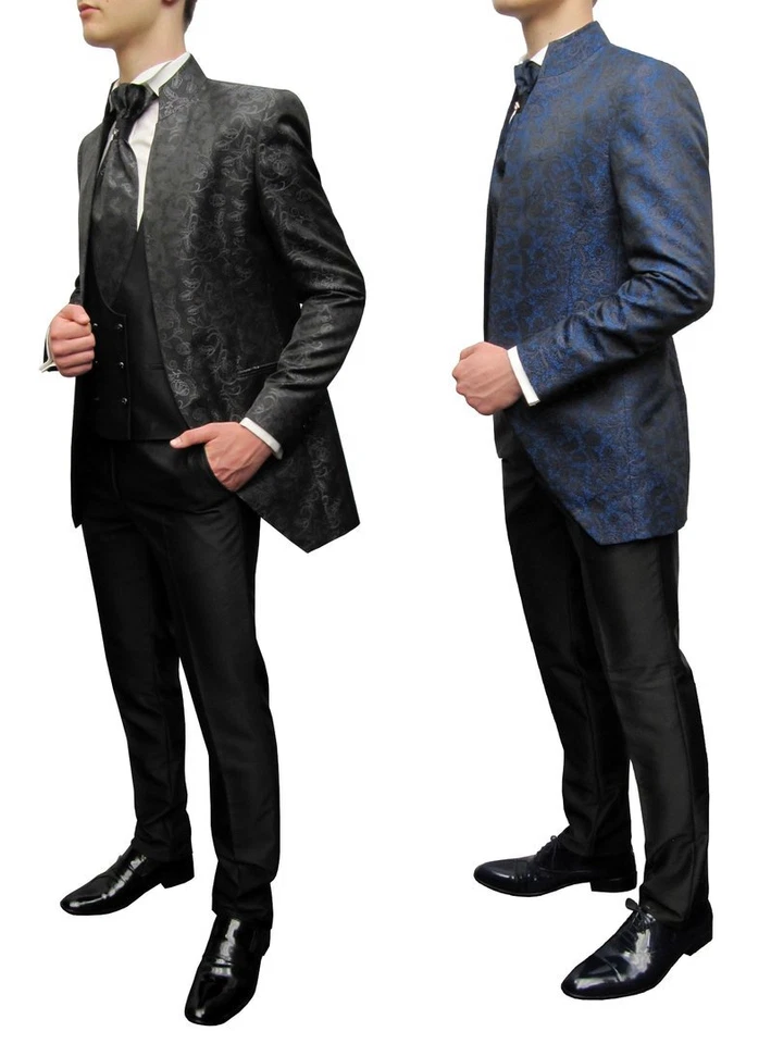 Vintage Gehrock Herren Anzug Mao Kragen Paisley*0240* - Bild 1 von 1