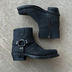 Old West Boots Leather Biker Harness Boots Black Men’s Size 8 EE - Picture 1 of 11