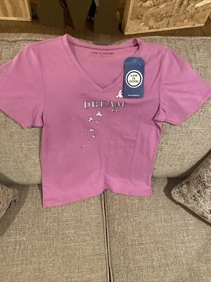 Camiseta para dormir LIFE IS GOOD Dream Doves para mujer con cuello en V Foto 1 de 3