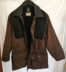 Chimere Schieß-/Jagdjacke aus gewachster Baumwolle, Größe M, Lederkragen & Schulter - Bild 1 von 12