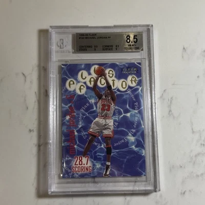Fleer Michael Jordan 1998 #142 Plus Factor BGS 8,5 SSP ¡Raro!!   Foto 1 de 2
