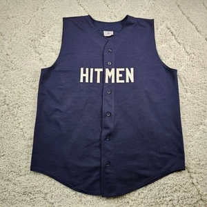 Vintage Hitmen Mens Sleeveless Baseball Jersey Teamwork Athletic Apparel Sz 2XL - Picture 1 of 14