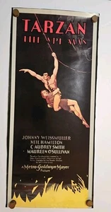 Tarzan the Ape Man (1933) Vtg Movie Poster 25.5"x11.5" Vintage Reprint GREAT SHA - Picture 1 of 19