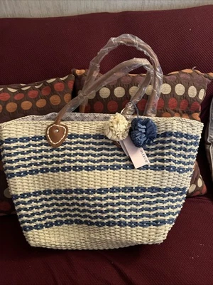 Bolso de playa de paja nuevo con etiquetas de JustFab! Foto 1 de 4