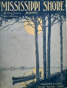 Mississippi Shore Song 1919 Sizemore Van Alstyne Art Vintage Sheet Music - Picture 1 of 3