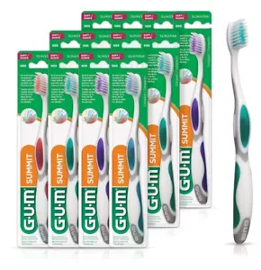 12 Pack GUM Summit+ Toothbrush Adult Compact Soft #505 - Picture 1 of 4