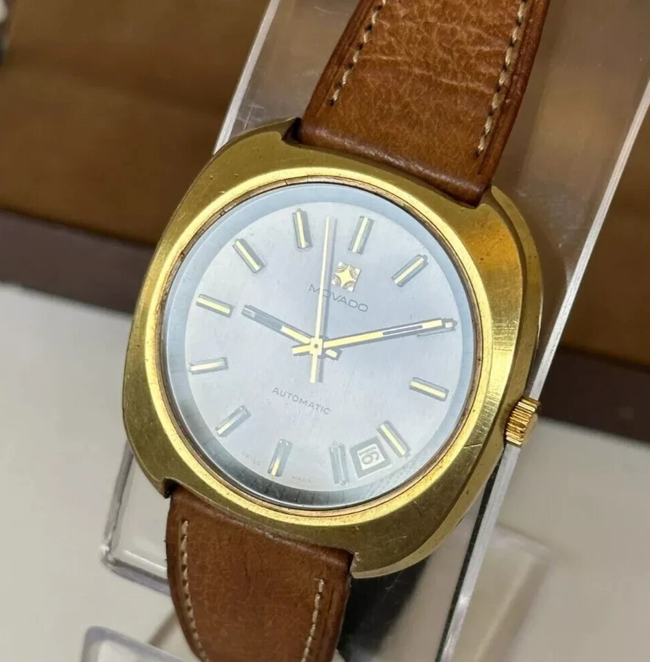 VINTAGE MOVADO ZENITH SURF WATCH GRAY GENTS W/BOX AUTOMATIC CAL 2572 PC 41MM MEN - image 1 of 4