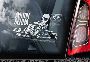 Ayrton Senna - Autofenster Aufkleber - Karting Formel 1 Mclaren Lotus F1 - TYP6 - Picture 1 of 1