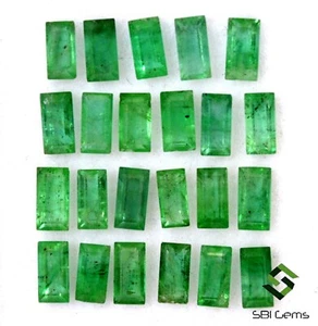 5.45 Cts Natural Emerald Baguette Cut 3x1.50 & 4x2 mm Lot 23 Pcs Loose Gemstones - Picture 1 of 6