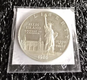 STATUE OF LIBERTY COMMEMORATIVE DOLLAR, SILVER PROOF, 1986S, SUPER SHINY! - Picture 1 of 8