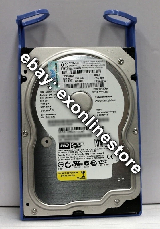 39M4500 - 80GB 7200 SATA 3.5" Simple-Swap HDD (FRU: 39M4503) - Image 1 of 1