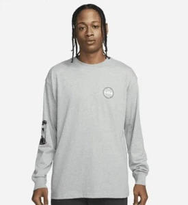 Nike LeBron Max90 NBA All Star MVP Long Sleeve Graphic Top Grey Small Mens Sport - Picture 1 of 8
