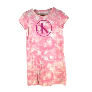 Calvin Klein girls t-shirt dress 12-14 years pink tie dye short sleeve 113958 - Picture 1 of 7
