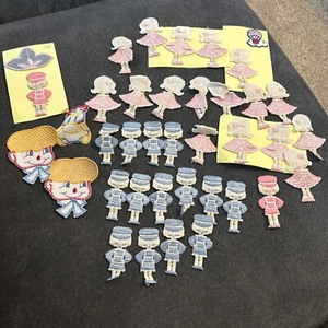 Vintage Lot of 38 Small Appliques Patches People Boy Girl Etc - Picture 1 of 6