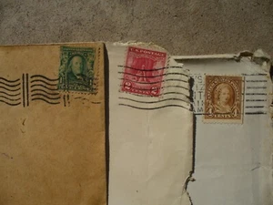Franklin One Cent Valley Forge Two Cent and Martha Four Cent Stamps on Envelopes - Picture 1 of 7