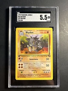 1999 Pokémon Jungle Set First Edition Rhydon 45 /64 Italian Print SGC 5.5 EX - Picture 1 of 9