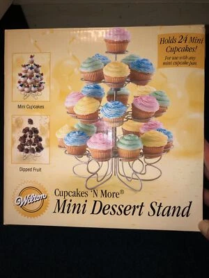Wilton Cupcakes 'N More Mini Dessert Stand-Silver 10.5"X9" Dipped Fruit Bom Boms - Image 1 of 4