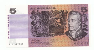 1974 Australia Phillips Wheeler $5 Note aUNC - Picture 1 of 2
