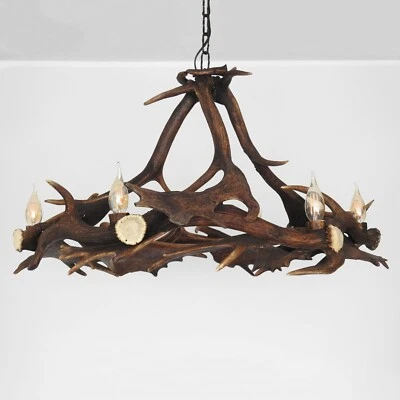 Real, Rustic Antler Chandelier - Image 1 of 4