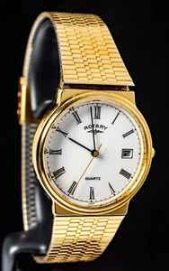Orologio Uomo Quarzo Quadrante Romano Rotante Tono Oro -- Funzionante, Cassa Ø33mm - Foto 1 di 7