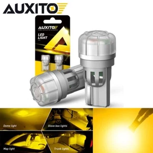 2PCS T10 168 194 2825 LED Dome Map Door Light Tag Lamp Bulbs Super Yellow AUXITO - Picture 1 of 11