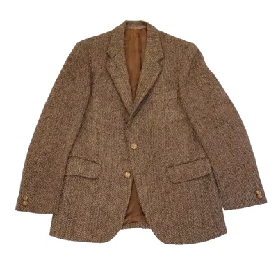 HARRIS TWEED Designed By Queen Elizabeth's Dressmaker - Scot Wool Herringbone - Image 1 of 4