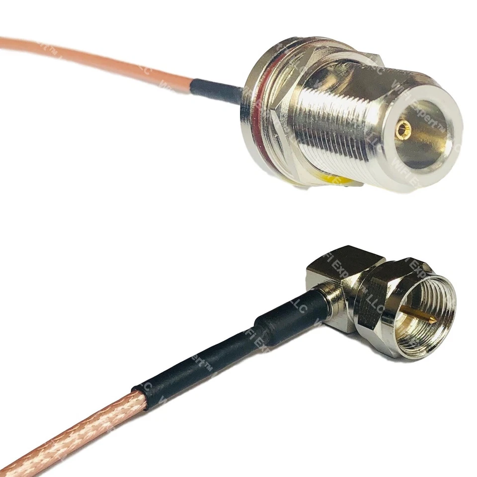 RG316 N FEMALE BULKHEAD to F MALE ANGLE RF Cable Rapid-SHIP LOT - Image 1 of 1