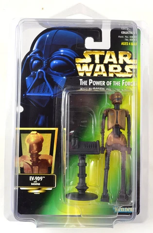 Star Wars POTF2 .00 Green HOLO Card EV-9D9 Figure with PROTECH case  NEW Cover