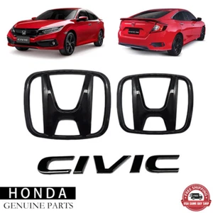 OEM 2 piezas H negro delantero trasero + insignia CIVIC para Honda Civic G10 SEDAN 2016-2021 - Imagen 1 de 7