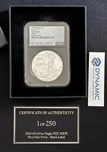 2024 P First Star Privy Silver Eagle NGC MS70 Black Label — 1 Of 250 — #178 - Picture 1 of 5