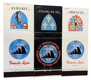 3 CUBIERTAS DE COLECCIÓN MATCHBOOK FRANCH OCEAN LINE SS ILE DE FRANCE LANDRE LIBERTÉ BARCOS - Imagen 1 de 9