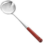 Stainless Steel Skimmer Spoon & Wooden Soup Ladle Set-SK