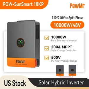 Inverter Solare UL 10KW 48V Ibrido 120V/208/240V Split Phase 200A MPPT Controller - Foto 1 di 22