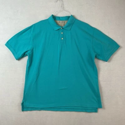Sun River Shirt Mens Large L Turquoise Blue Polo Short Sleeves Knit Golf Casual - Image 1 of 4