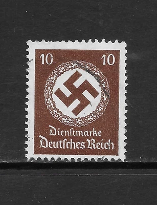 GERMANY SCOTT O85 USED F/VF (C) - 1934 10pf CHOCOLATE OFFICIAL ISSUE - Image 1 of 2