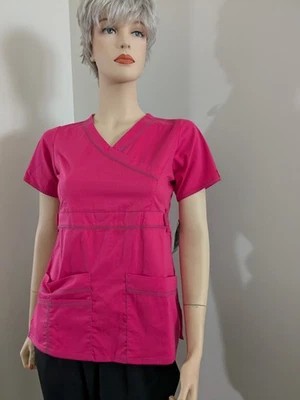Dickies Gen Flex Scrub Top, Size XXS, Color~Hot Pink, NWT - Image 1 of 4