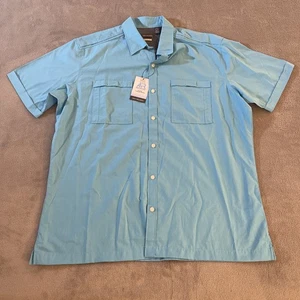 New Van Heusen Shirt AR Cooling Wicking Button Up Tropical Men Large 16 16.5 NWT - Picture 1 of 14