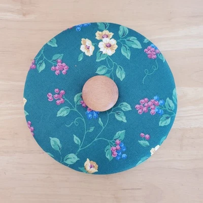 Longaberger Small Fruit Fabric Lid Emerald Vine 6.5” Excellent - Image 1 of 4