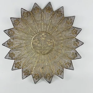 Vintage Metal Filagree Decorative Plate 12” - Picture 1 of 6