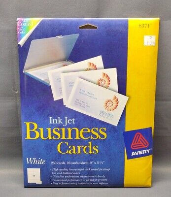 💥Vintage Ink Jet Business Cards Avery White 2 X3.5  Ink Jet #8371 New Sealed   • 12.97$