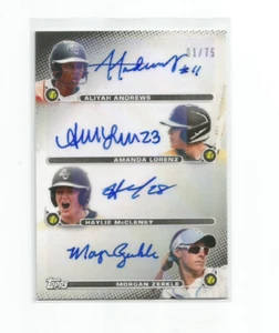 ANDREWS/ LORENZ/ McCLENEY/ ZERKLE 2024 TOPPS AU PRO SOFTBALL QUAD AUTO #QA-2 - Picture 1 of 2